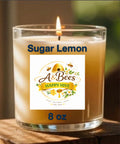 Homemade Beeswax Candle w/added Fragrance - Sugared Lemon