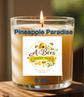 Homemade Beeswax Candle w/added Fragrance - Golden Pineapple Paradise