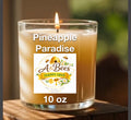 Premium Homemade Beeswax Candle w/added Fragrance - Golden Pineapple Paradise